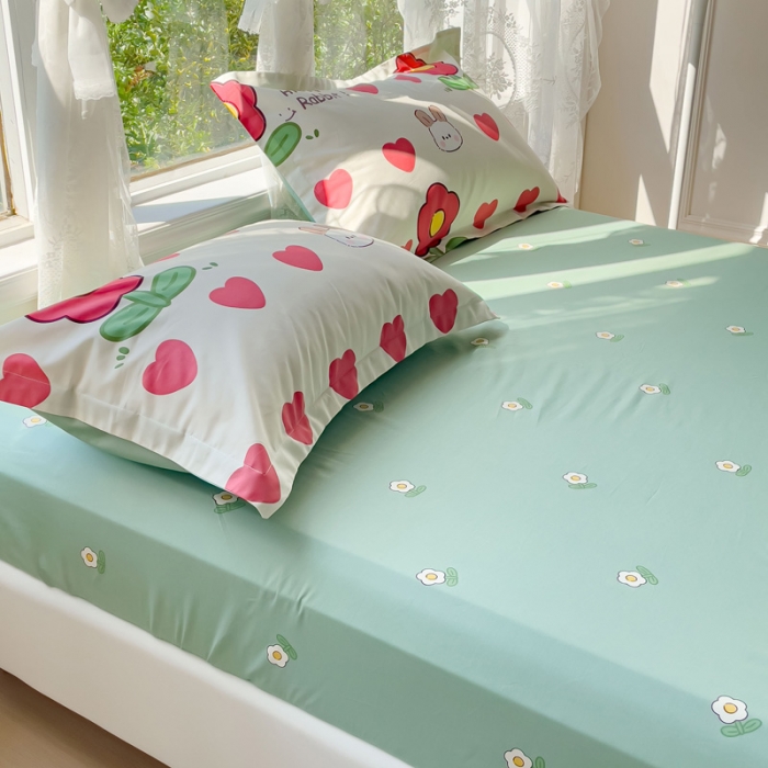 91家纺网 家纺一手货源 找家纺 金鑫汇 2023新款喷气全棉枕套一对 初暖