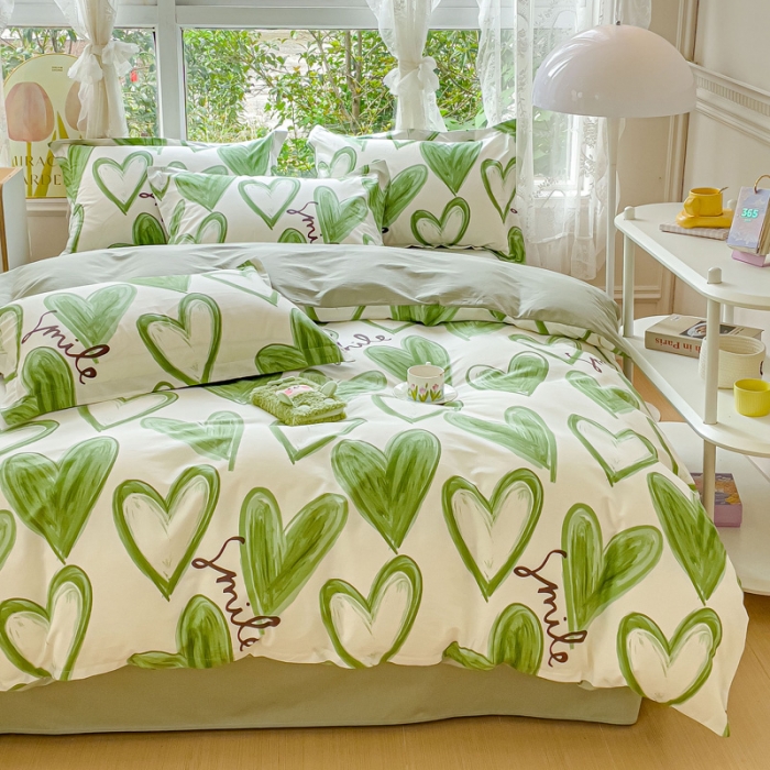 91家纺网 家纺一手货源 找家纺 金鑫汇 2023新款喷气全棉枕套一对 抹茶奶绿