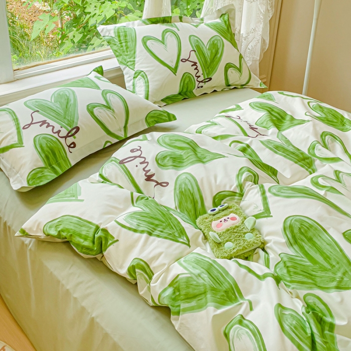 91家纺网 家纺一手货源 找家纺 金鑫汇 2023新款喷气全棉枕套一对 抹茶奶绿