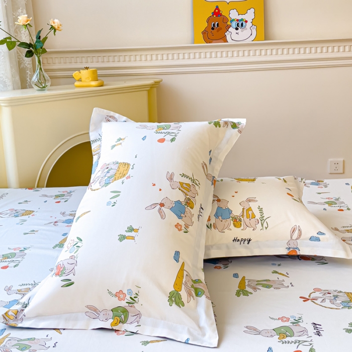 91家纺网 家纺一手货源 找家纺 金鑫汇 2023新款喷气全棉枕套一对 收货满满