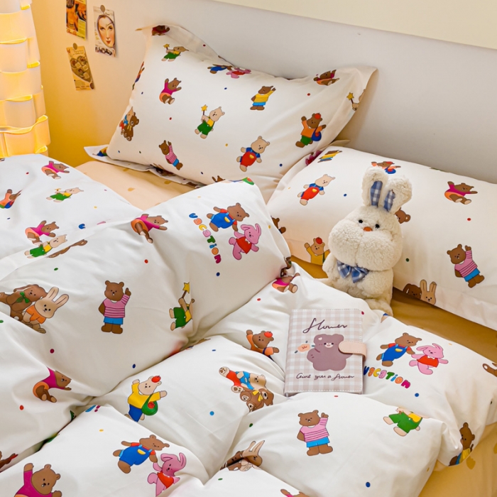 91家纺网 家纺一手货源 找家纺 金鑫汇 2023新款喷气全棉枕套一对 无忧无虑