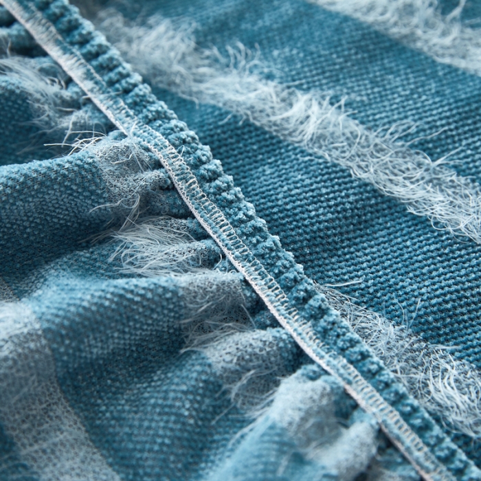 91家纺网 家纺一手货源 找家纺 逐日 2023新款雪尼尔羽毛系列床头罩 雪尼尔羽毛-蓝色