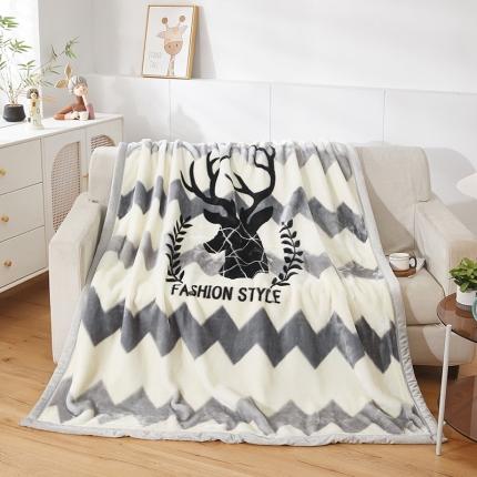 新款拉舍尔毛毯4-12斤 CC-012 鹿头