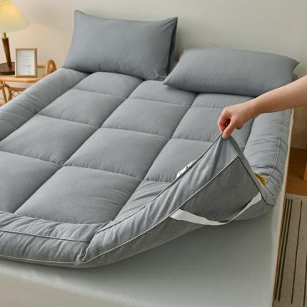鑫钰 2023新款纯棉全棉色织水洗床垫整张羽丝棉填充床褥垫褥软垫 冰山灰