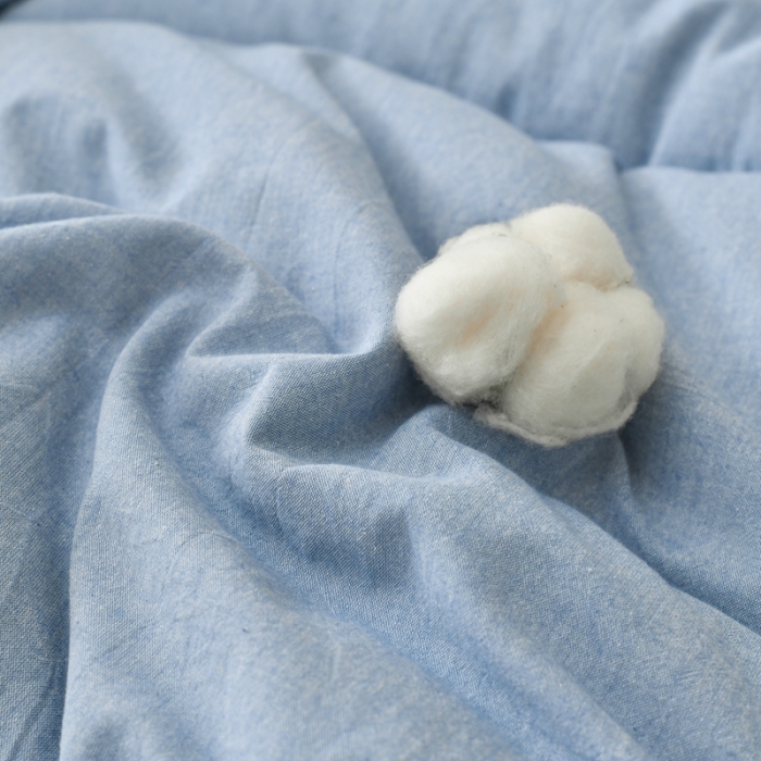 91家纺网 家纺一手货源 找家纺 鑫钰 2023新款纯棉全棉色织水洗床垫整张羽丝棉填充床褥垫褥软垫 湖蓝