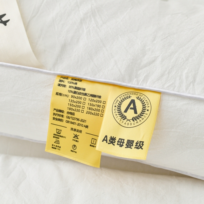 91家纺网 家纺一手货源 找家纺 鑫钰 2023新款纯棉全棉色织水洗床垫整张羽丝棉填充床褥垫褥软垫 简洁白