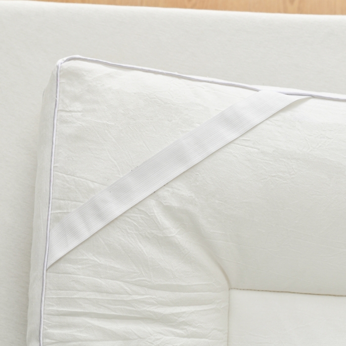 91家纺网 家纺一手货源 找家纺 鑫钰 2023新款纯棉全棉色织水洗床垫整张羽丝棉填充床褥垫褥软垫 简洁白