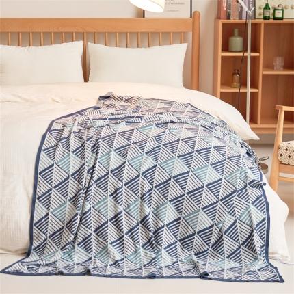 暖绵绵家纺 2025新款羊毛混纺苏纳办公室午睡毯休闲毯 新艳蓝