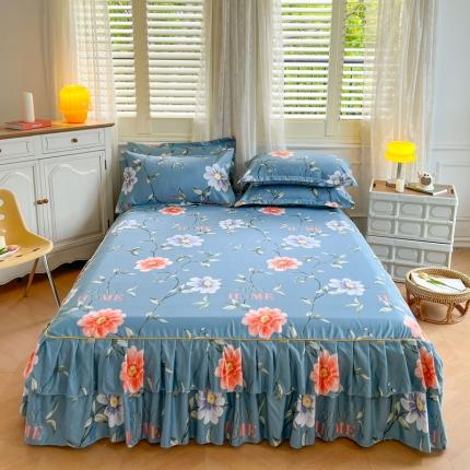 91家纺网 家纺一手货源 找家纺 2023新款床裙三件套洛洛繁华