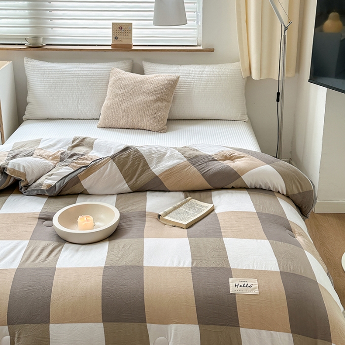 91家纺网 家纺一手货源 找家纺 （总）森林人 2024新款A类水洗棉立体大豆被 冬被被芯春秋被