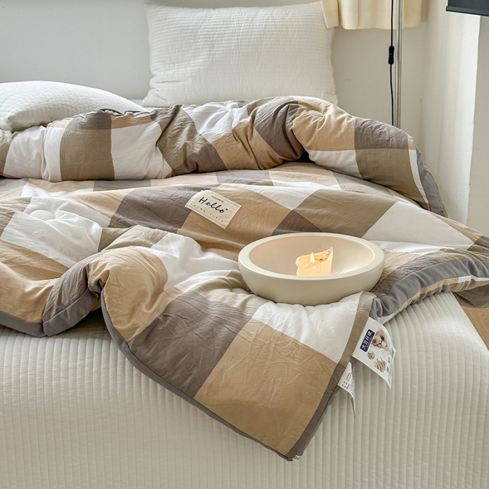 91家纺网 家纺一手货源 找家纺 （总）森林人 2024新款A类水洗棉立体大豆被 冬被被芯春秋被