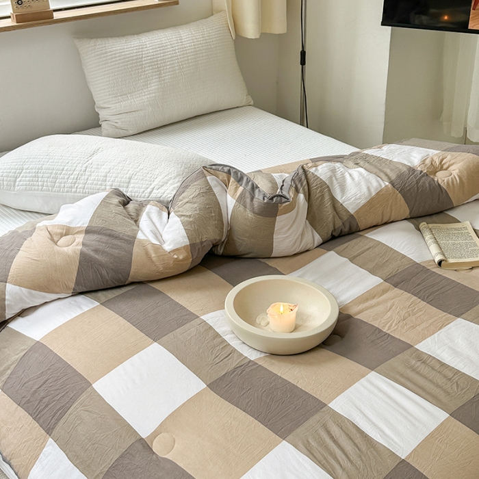 91家纺网 家纺一手货源 找家纺 （总）森林人 2024新款A类水洗棉立体大豆被 冬被被芯春秋被