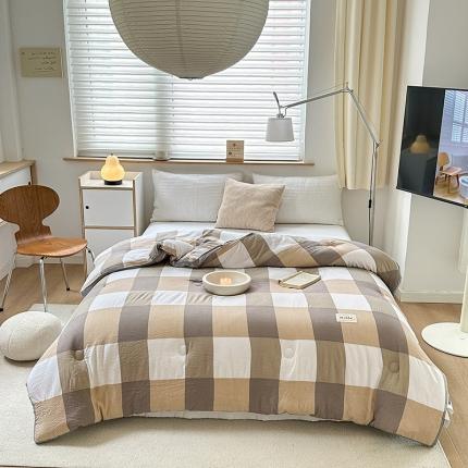 森林人 2023新款A类水洗棉立体大豆被2 立体-咖大格