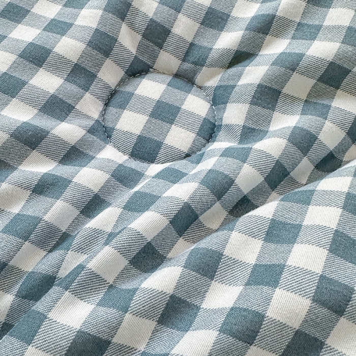 91家纺网 家纺一手货源 找家纺 森林人 2023新款A类水洗棉立体大豆被2 立体-浅蓝小格