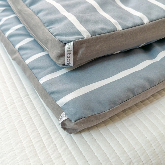 91家纺网 家纺一手货源 找家纺 森林人 2023新款A类水洗棉立体大豆被2 立体-条纹蓝