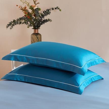 91家纺网 家纺一手货源 找家纺 丰淘 2023新款80s纯棉枕套 晴空-湖蓝