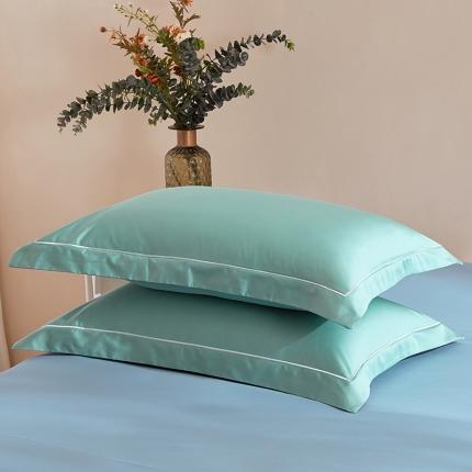 91家纺网 家纺一手货源 找家纺 丰淘 2023新款80s纯棉枕套 晴空-水绿