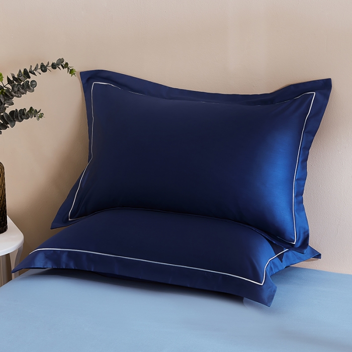 91家纺网 家纺一手货源 找家纺 丰淘 2023新款80s纯棉枕套 晴空-宝石蓝