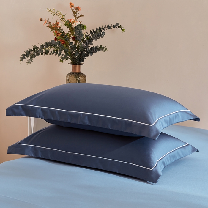 91家纺网 家纺一手货源 找家纺 丰淘 2023新款80s纯棉枕套 晴空-宾利蓝