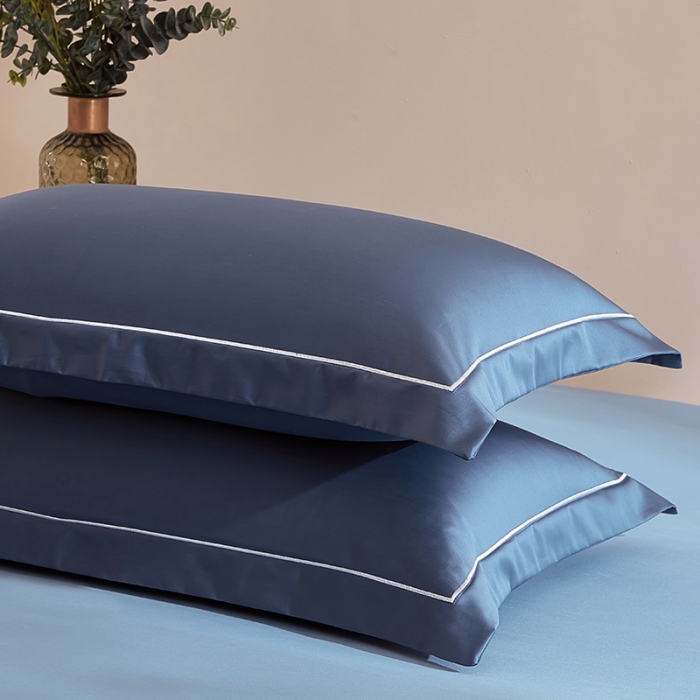 91家纺网 家纺一手货源 找家纺 丰淘 2023新款80s纯棉枕套 晴空-宾利蓝