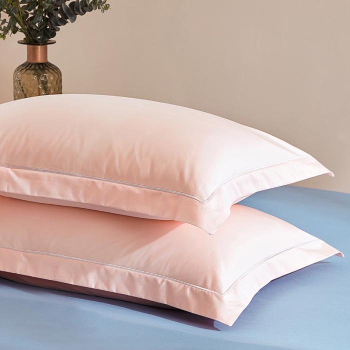 91家纺网 家纺一手货源 找家纺 丰淘 2023新款80s纯棉枕套 晴空-粉