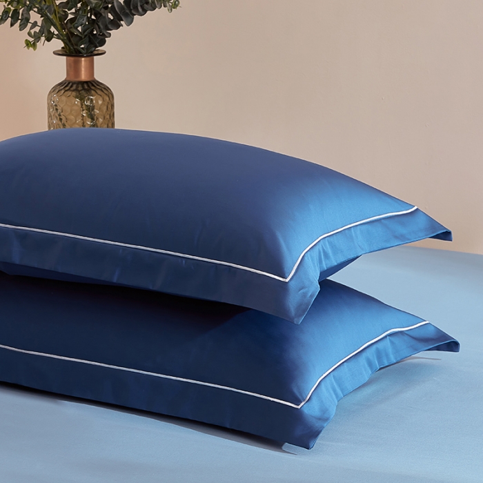 91家纺网 家纺一手货源 找家纺 丰淘 2023新款80s纯棉枕套 晴空-海蓝