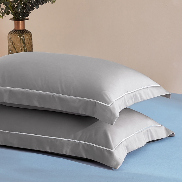 91家纺网 家纺一手货源 找家纺 丰淘 2023新款80s纯棉枕套 晴空-浅灰