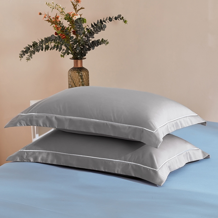 91家纺网 家纺一手货源 找家纺 丰淘 2023新款80s纯棉枕套 晴空-浅灰