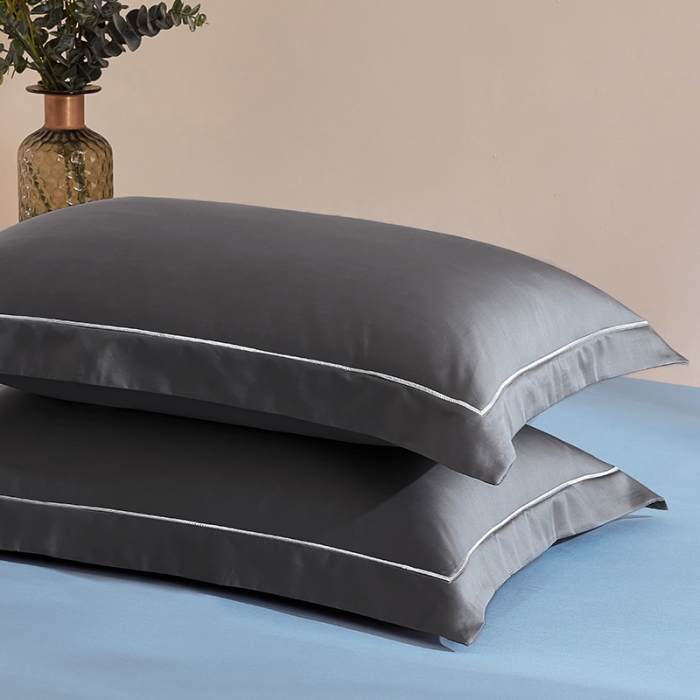 91家纺网 家纺一手货源 找家纺 丰淘 2023新款80s纯棉枕套 晴空-深灰