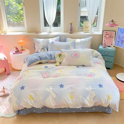 91家纺网 家纺一手货源 找家纺 （总）沐棉 2023新款全棉13372小清新印花四件套