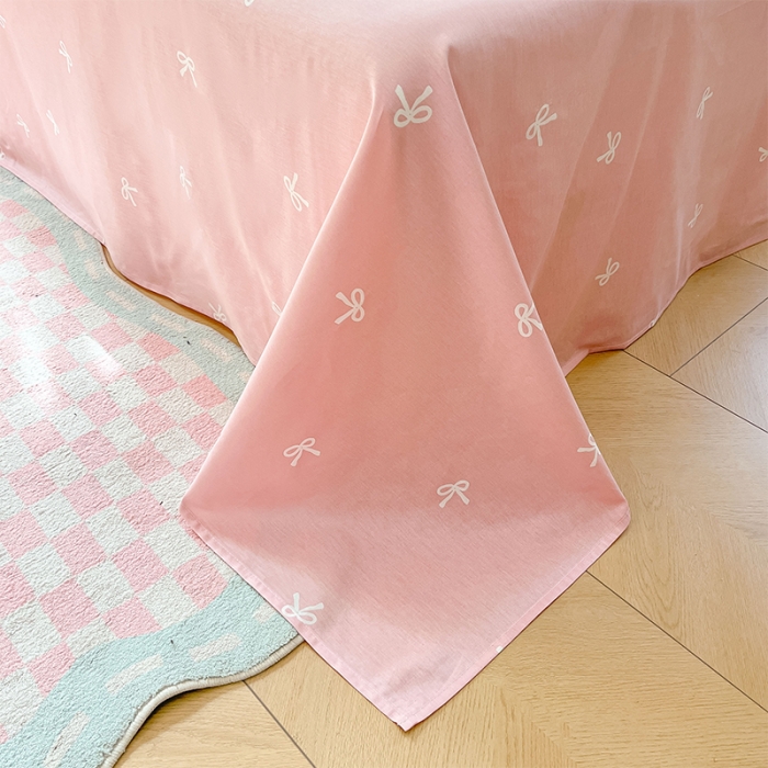 91家纺网 家纺一手货源 找家纺 沐棉 2023新款全棉13372小清新印花四件套 草莓爱心