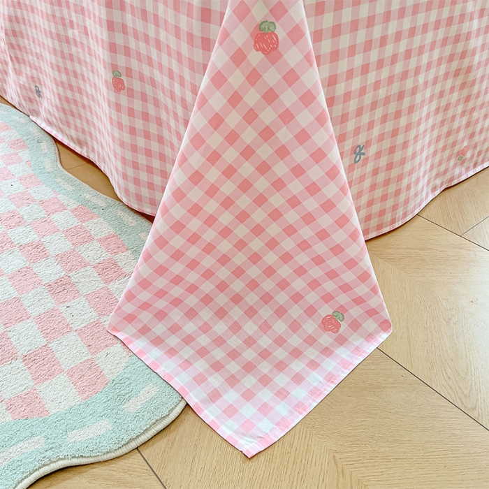 91家纺网 家纺一手货源 找家纺 沐棉 2023新款全棉13372小清新印花四件套 花园小兔