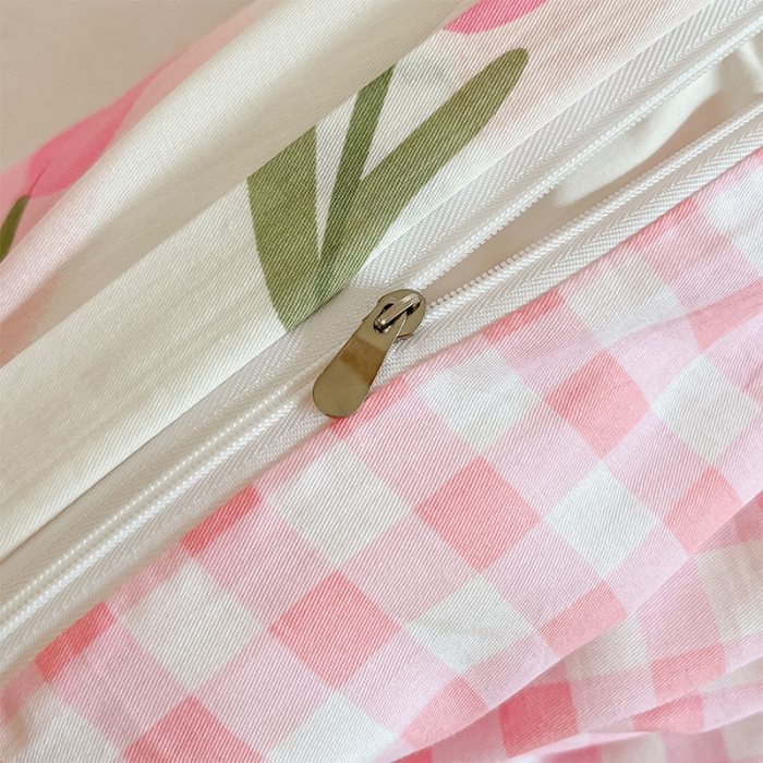 91家纺网 家纺一手货源 找家纺 沐棉 2023新款全棉13372小清新印花四件套 花园小兔