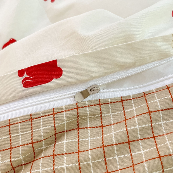 91家纺网 家纺一手货源 找家纺 沐棉 2023新款全棉13372小清新印花四件套 小红兔