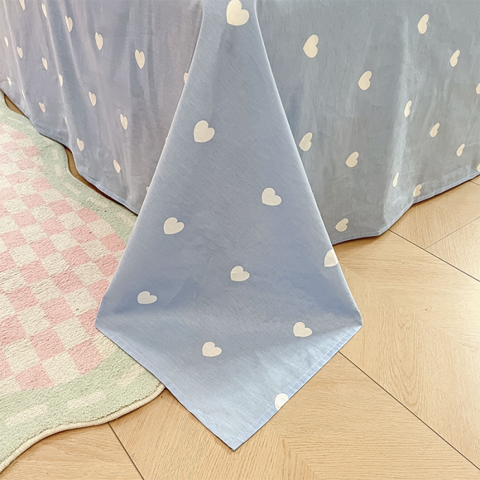 91家纺网 家纺一手货源 找家纺 沐棉 2023新款全棉13372小清新印花四件套 心愿小兔