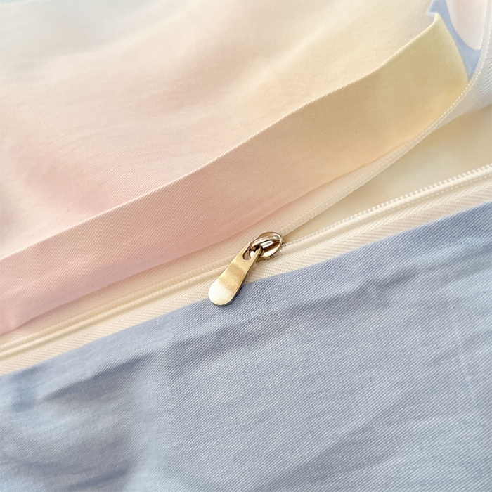 91家纺网 家纺一手货源 找家纺 沐棉 2023新款全棉13372小清新印花四件套 心愿小兔