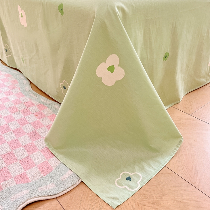 91家纺网 家纺一手货源 找家纺 沐棉 2023新款全棉13372小清新印花四件套 幸运草