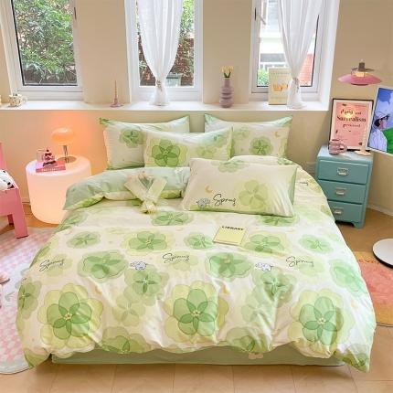 沐棉 2023新款全棉13372小清新印花四件套 幸运草