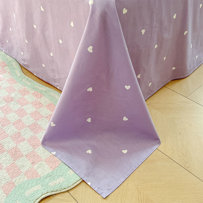 91家纺网 家纺一手货源 找家纺 沐棉 2023新款全棉13372小清新印花四件套 紫爱