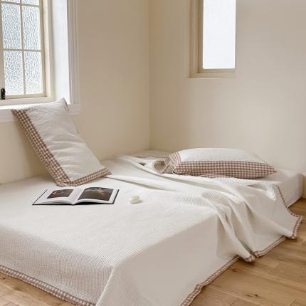 洋铭区 2023新款水洗棉绣花床盖系列 小咖格床盖