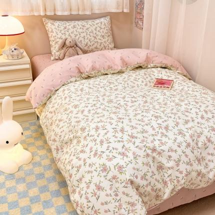 91家纺网 家纺一手货源 找家纺 简宜2023新款13070纯棉全棉40支斜纹卡通小清新学生三件套四件套