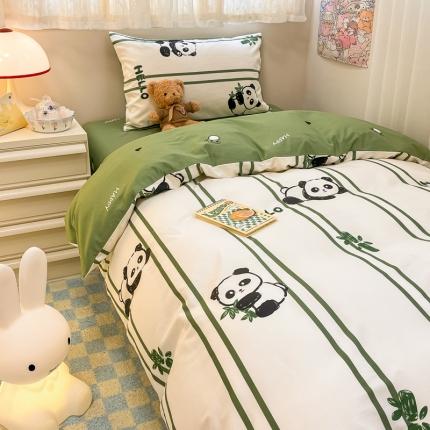 91家纺网 家纺一手货源 找家纺 简宜2023新款13070纯棉全棉40支斜纹卡通小清新学生三件套四件套
