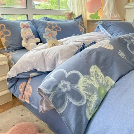 91家纺网 家纺一手货源 找家纺 （总）铭成家纺 2024新款全棉小清新系列四件套（预留缩水）