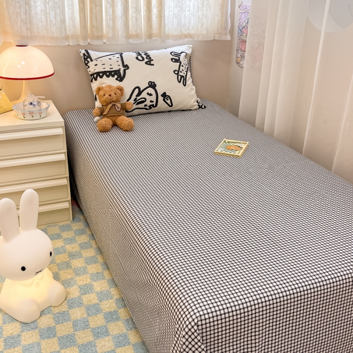 91家纺网 家纺一手货源 找家纺 简宜13070纯棉全棉40支斜纹卡通小清新学生床三件套四件套 简笔画