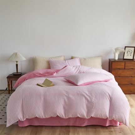 91家纺网 家纺一手货源 找家纺 （总）栩裕 2024新款纯棉色织泡泡纱提花水洗棉四件套