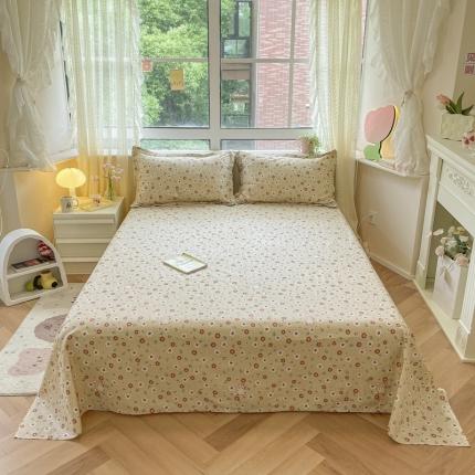 铭成家纺 2024新款全棉小清新系列单床单呆萌小熊-咖