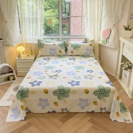 91家纺网 家纺一手货源 找家纺 铭成家纺 2024新款全棉小清新系列单床单恋恋花语