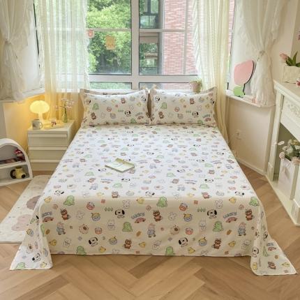 91家纺网 家纺一手货源 找家纺 铭成家纺 2024新款全棉小清新系列单床单摩西乐园