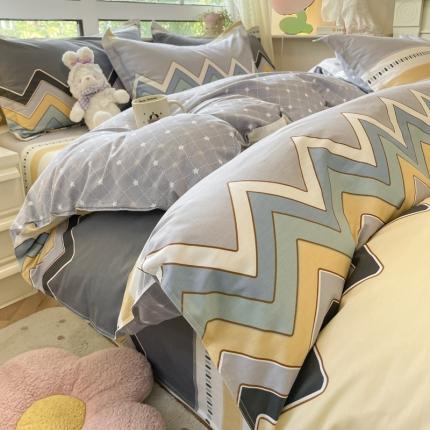 91家纺网 家纺一手货源 找家纺 铭成家纺 2024新款全棉小清新系列单被套（预留缩水）马尼拉