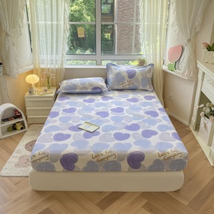 91家纺网 家纺一手货源 找家纺 铭成 2024新款全棉小清新印花四件套系列单品床笠安妮小心